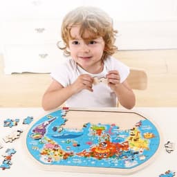 image-Wooden Puzzle World Children's Toys Gift Baby Educational Toys