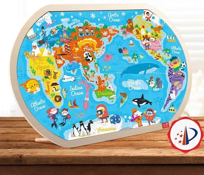 image-Wooden Puzzle World Children's Toys Gift Baby Educational Toys