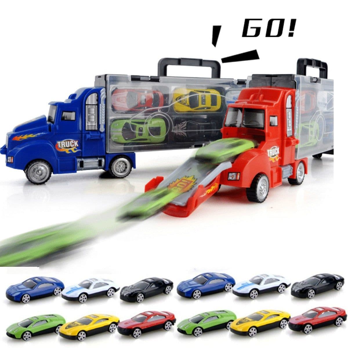 image-Sliding Alloy Children's Toy Container Truck Model
