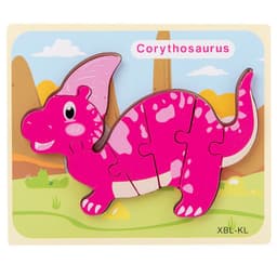 image-Baby Wooden Cartoon Dinosaur 3D Puzzle Jigsaw for Kids Montessori Early Learning Educational Puzzle Toys