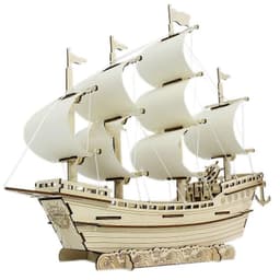 image-Wooden Sailboat Model Diy Handmade Assembly 3d Three-dimensional Puzzle Assembly