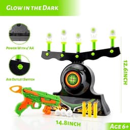 image-Shooting Games Toy For Age 6,7,8,9,10,Years Old Kids,Boys-Glow In The Dark Foam Blaster Toy With 10 Floating Ball Targets And 3 Foam Dart-Ideal Gift