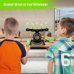 image-Shooting Games Toy For Age 6,7,8,9,10,Years Old Kids,Boys-Glow In The Dark Foam Blaster Toy With 10 Floating Ball Targets And 3 Foam Dart-Ideal Gift