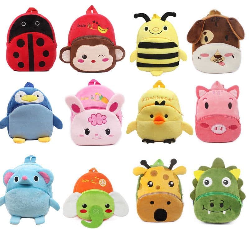 image-Lovable 1-2 year old boys and girls small books to prevent loss of cartoon Plush bag baby traction rope one piece