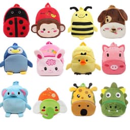 image-Lovable 1-2 year old boys and girls small books to prevent loss of cartoon Plush bag baby traction rope one piece