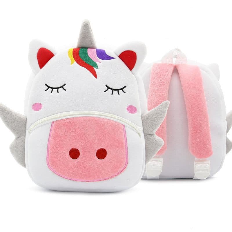 image-Cute Plush Backpacks Kindergarten Cartoon School Bags Children Animal Toys Bag