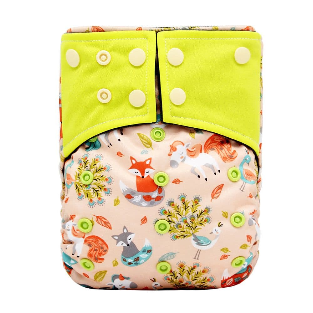 image-New square head bamboo charcoal fiber cloth diapers
