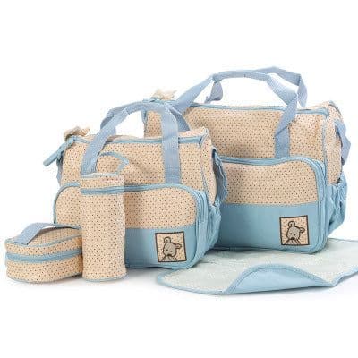 image-Baby Diaper Bag Suits For Mom Baby Bottle Holder Mother Mummy Stroller Maternity Nappy Bags Sets
