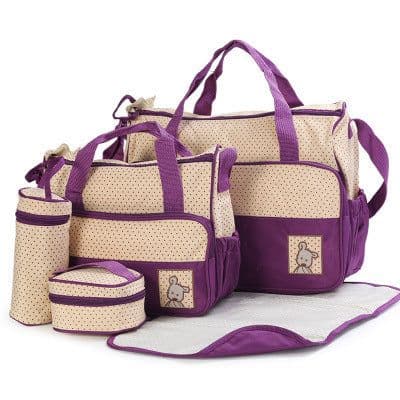 image-Baby Diaper Bag Suits For Mom Baby Bottle Holder Mother Mummy Stroller Maternity Nappy Bags Sets