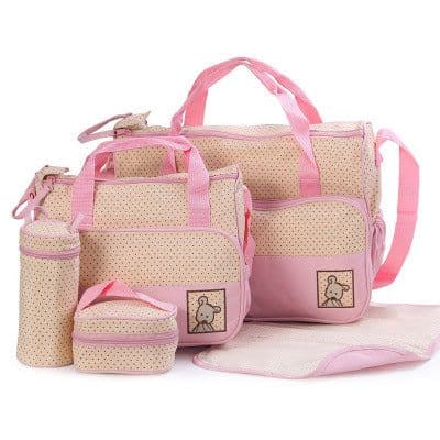 image-Baby Diaper Bag Suits For Mom Baby Bottle Holder Mother Mummy Stroller Maternity Nappy Bags Sets