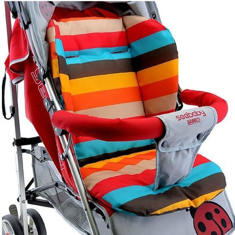image-Baby Infant Stroller Seat Pushchair Cushion Cotton Mat Rainbow Color Soft Thick Pram Cushion Chair BB Car Seat Cushion