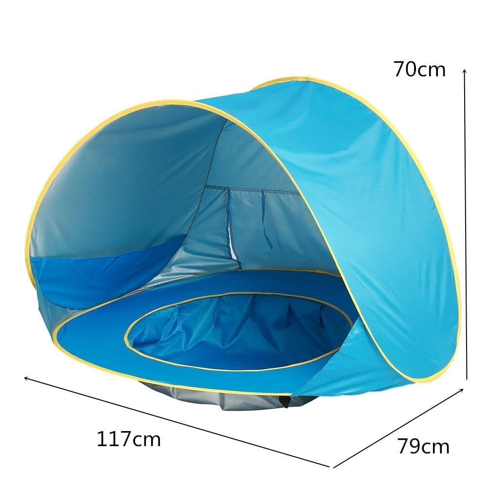 image-Baby Beach Tent Kids Outdoor Camping Easy Fold Up Waterproof Up Sun Awning Tent UV-protecting