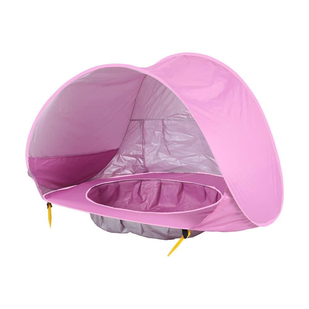 image-Baby Beach Tent Kids Outdoor Camping Easy Fold Up Waterproof Up Sun Awning Tent UV-protecting