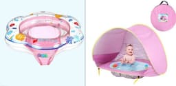 image-Baby Beach Tent Kids Outdoor Camping Easy Fold Up Waterproof Up Sun Awning Tent UV-protecting