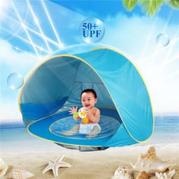 image-Baby Beach Tent Kids Outdoor Camping Easy Fold Up Waterproof Up Sun Awning Tent UV-protecting