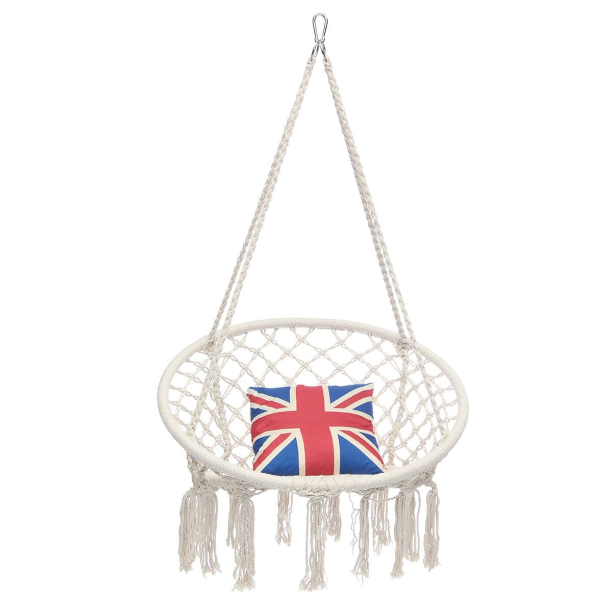 image-Nordic Style Round Hammock Outdoor Indoor Dormitory Bedroom Hanging Chair For Child Adult Swinging Single Safety Hammock