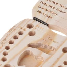 image-Wooden Baby Tooth Box Organizer Deciduous Teeth Storage