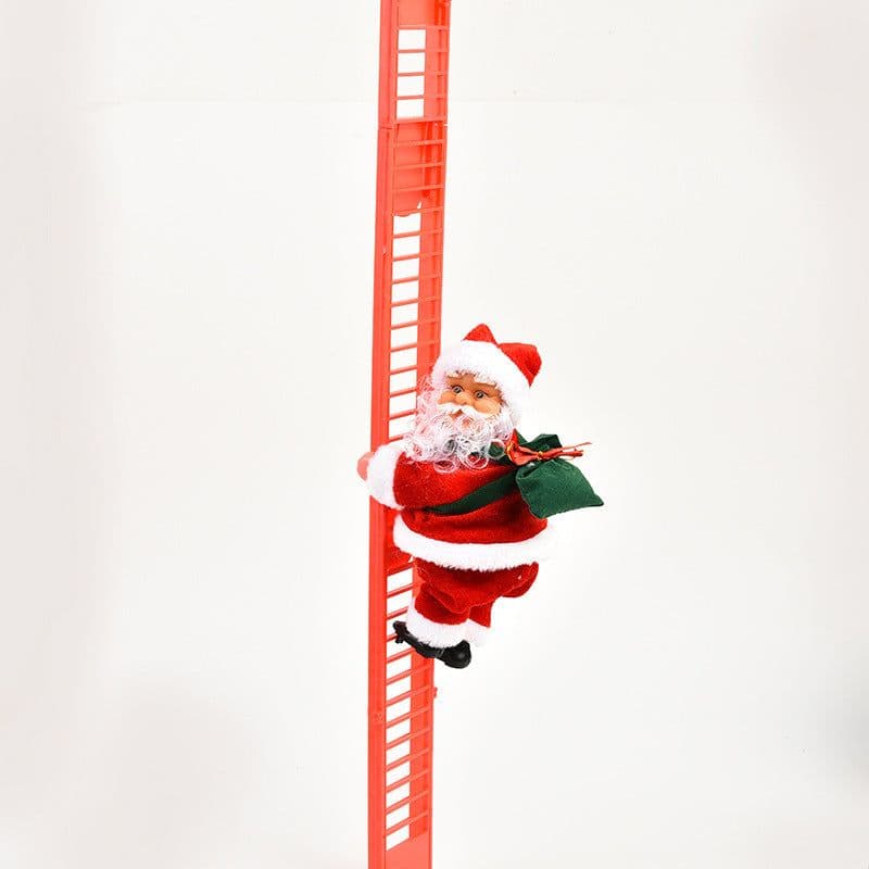 image-Climbing Ladder Electric Santa Claus Climbing Red Ladder Doll Toy