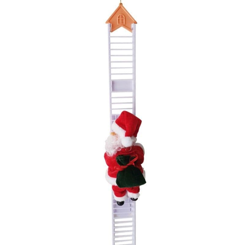 image-Climbing Ladder Electric Santa Claus Climbing Red Ladder Doll Toy