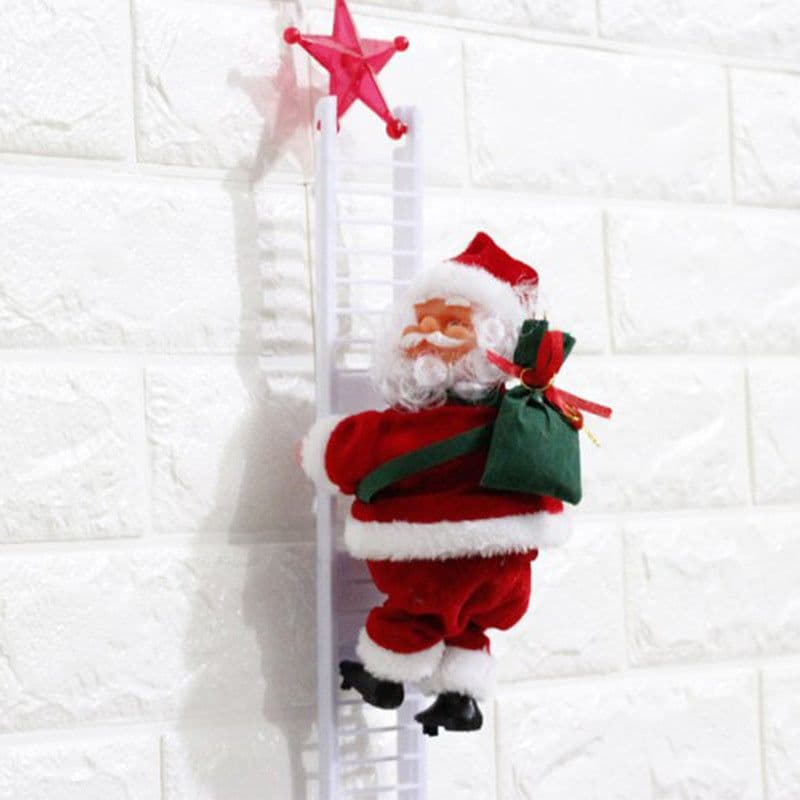 image-Climbing Ladder Electric Santa Claus Climbing Red Ladder Doll Toy