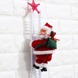 image-Climbing Ladder Electric Santa Claus Climbing Red Ladder Doll Toy