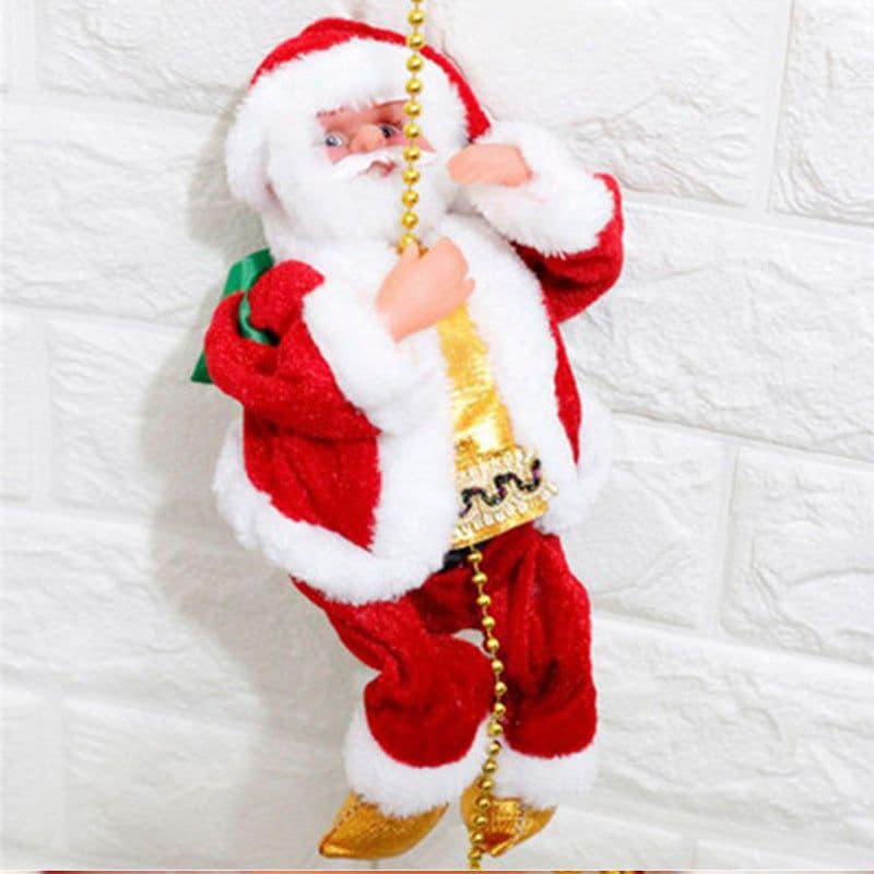 image-Climbing Ladder Electric Santa Claus Climbing Red Ladder Doll Toy