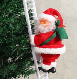 image-Climbing Ladder Electric Santa Claus Climbing Red Ladder Doll Toy