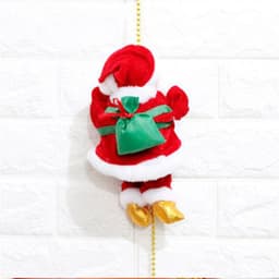 image-Climbing Ladder Electric Santa Claus Climbing Red Ladder Doll Toy