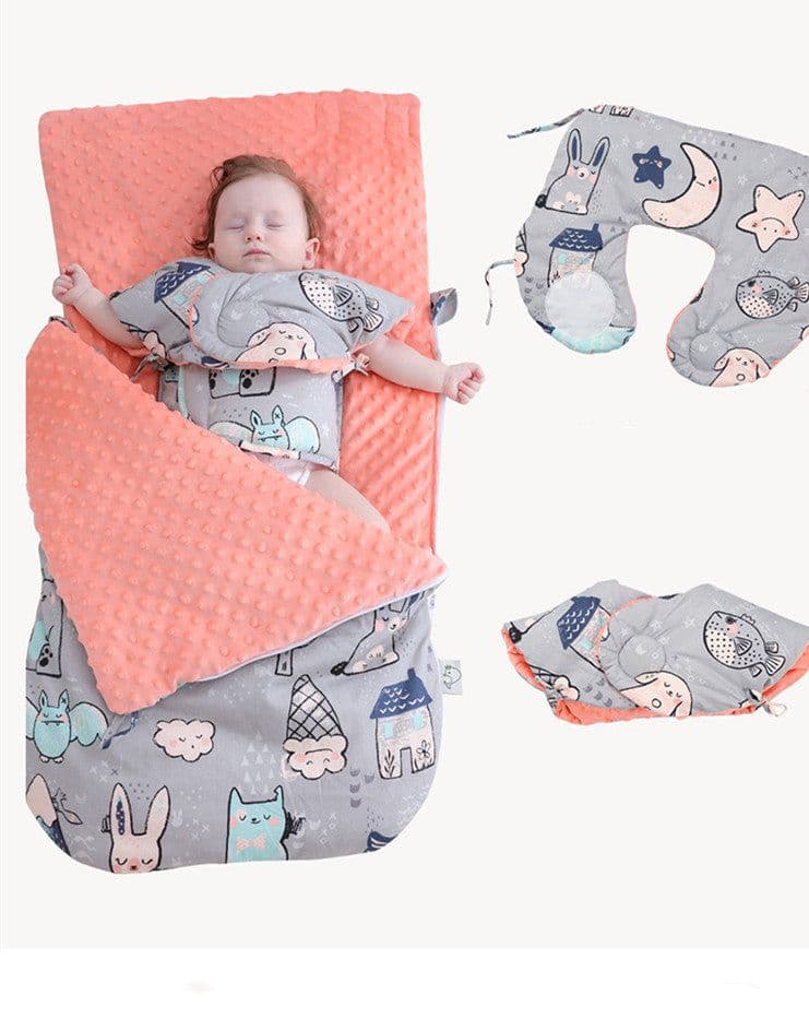 image-Newborn Baby Blanket Warm Fleece Stroller Cover Quilt