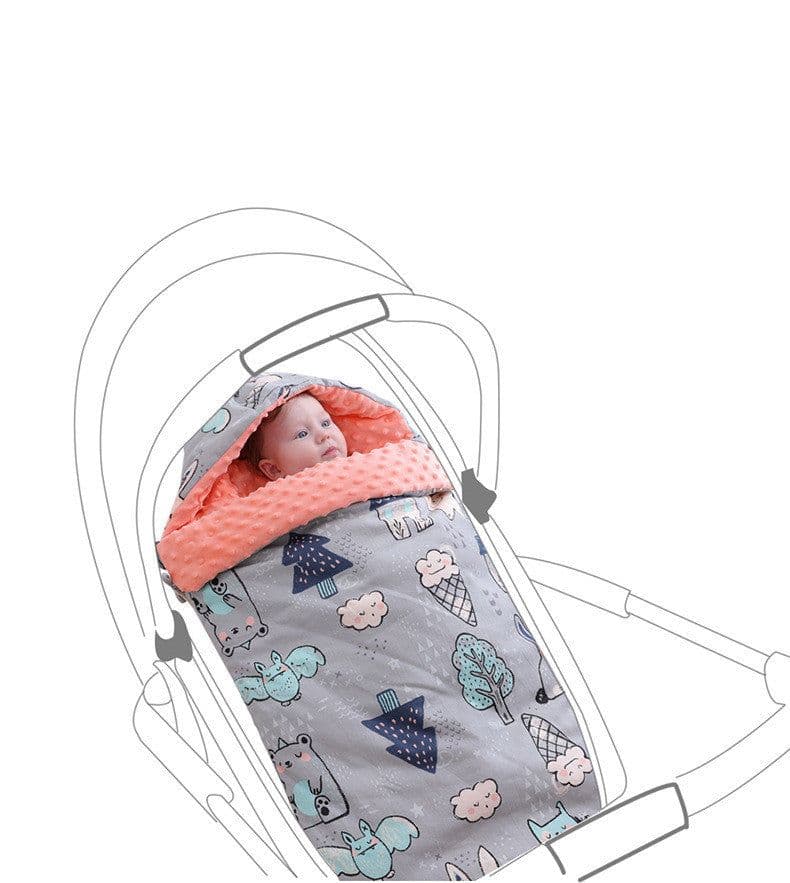 image-Newborn Baby Blanket Warm Fleece Stroller Cover Quilt