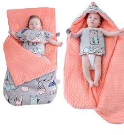image-Newborn Baby Blanket Warm Fleece Stroller Cover Quilt