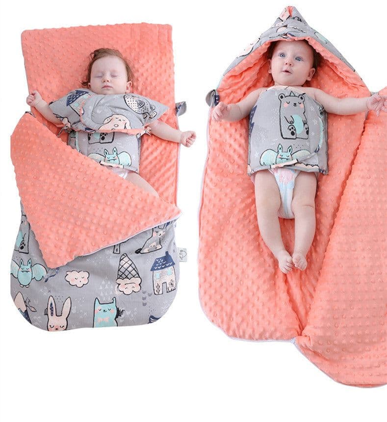 image-Newborn Baby Blanket Warm Fleece Stroller Cover Quilt