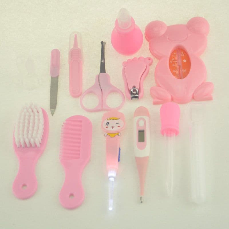 image-Roadfisher Newborn Baby Care Kits Nose Cleaner Feeder Earpick Tools Grooming Bag Set Nail Clipper Tooth Hair Brush Comb Scissor