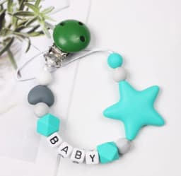 image-Baby Pacifier Chain Five Pointed Star Gum Anti Dropping Chain