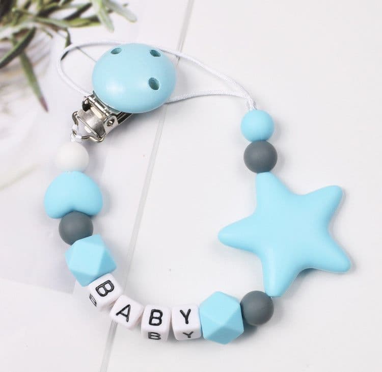 image-Baby Pacifier Chain Five Pointed Star Gum Anti Dropping Chain