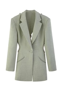 image-Irregular Lapel Twisted Halter Jacket