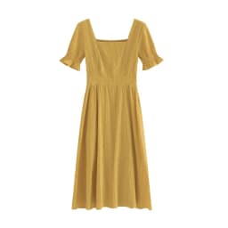 image-Early Spring Over The Knee Design French Retro Bellflower Tea Break Waist Dress