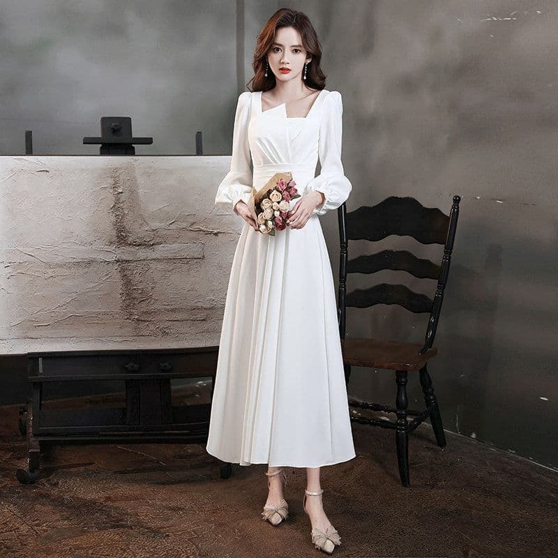 image-Burgundy Engagement Dress Can Usually Be Worn As A Wedding Dress