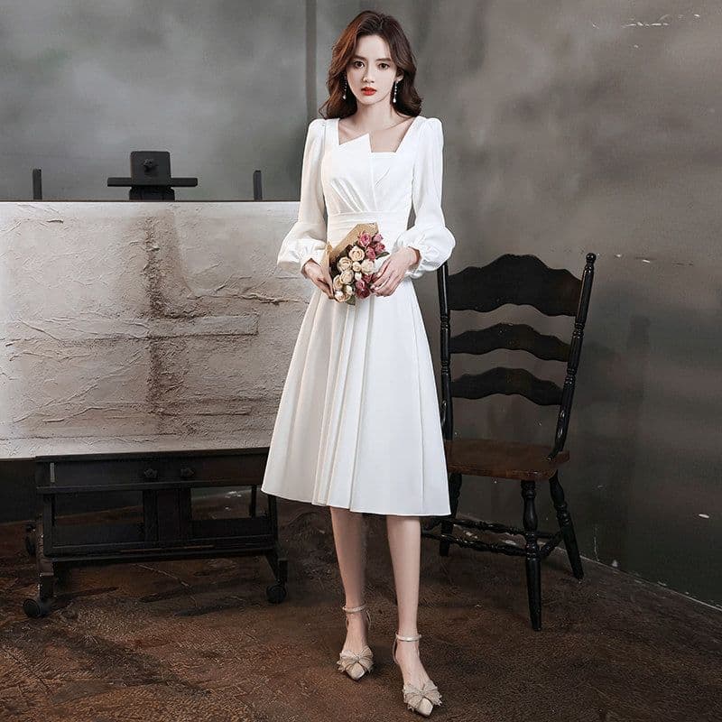 image-Burgundy Engagement Dress Can Usually Be Worn As A Wedding Dress