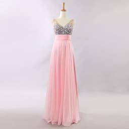 image-Evening Dress Long Banquet Toast Wedding Dress Evening Dress Chiffon Long Skirt