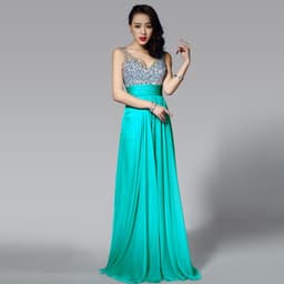 image-Evening Dress Long Banquet Toast Wedding Dress Evening Dress Chiffon Long Skirt