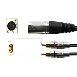 image-Canon To Dual RCA Audio Line Canon Male And Female To 2 RCA Lotus Line XLR Canon One-point Two-speaker Amplifier