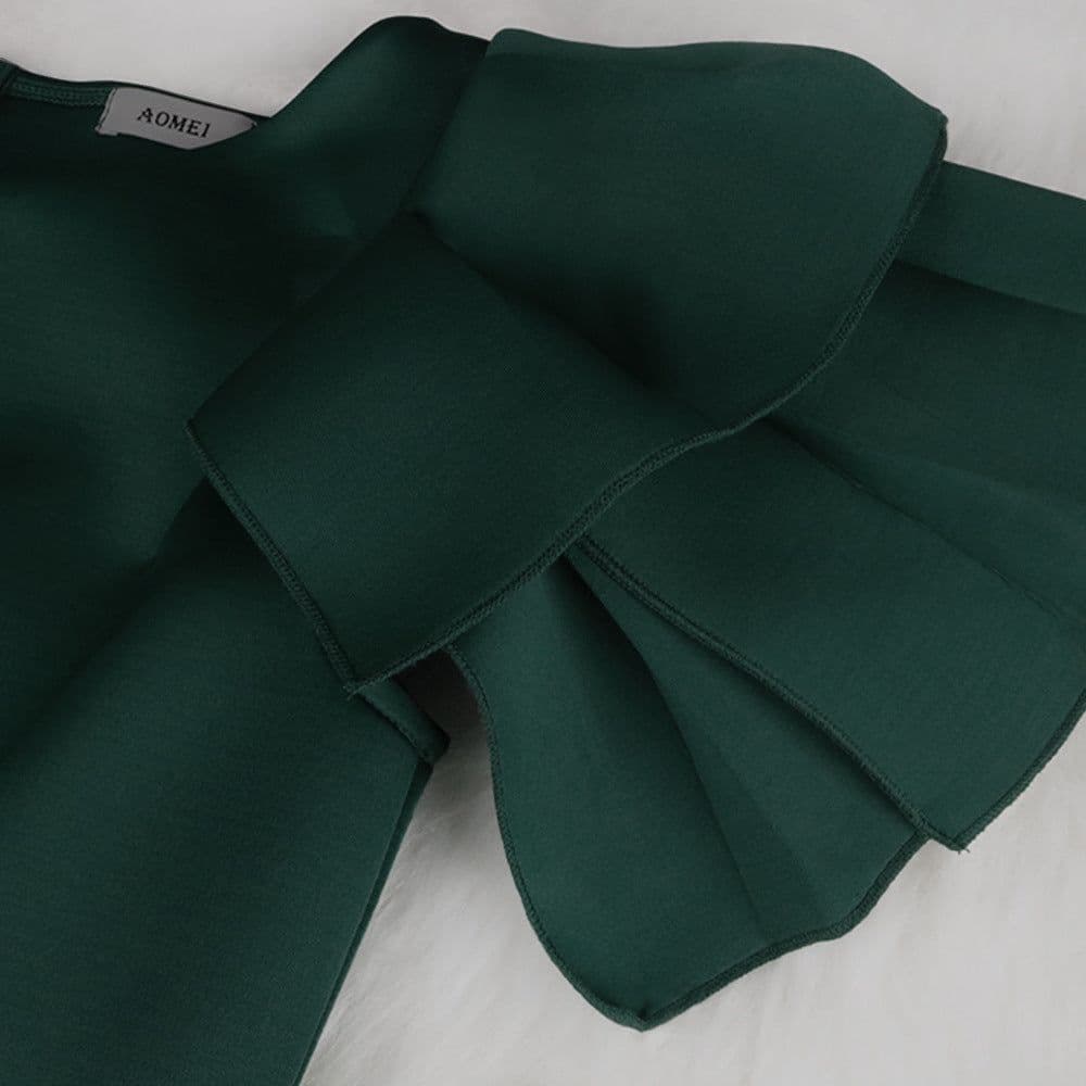 image-High-Waisted Sleeveless Plus Size Slim-Fit Wrap-Up Party Banquet Evening Dress