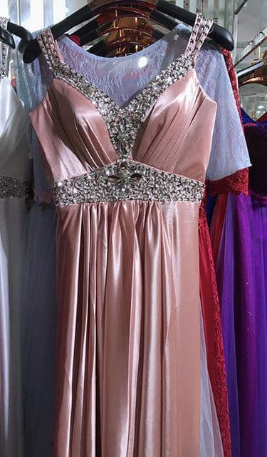 image-Women Sleeveless Sexy A-Line Elegant Wedding Party Formal Gowns Long Evening Dress