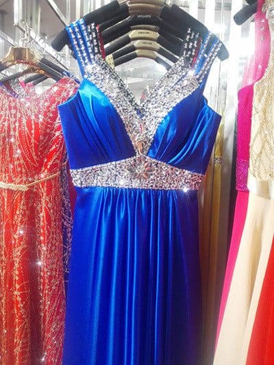 image-Women Sleeveless Sexy A-Line Elegant Wedding Party Formal Gowns Long Evening Dress