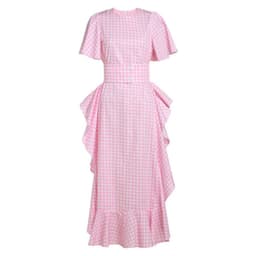 image-Dress Female Summer New Long Skirt And Ruffled Plaid