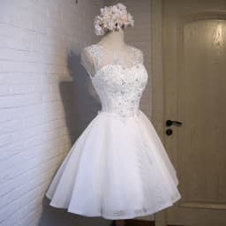 image-New Short Bridesmaid Dress White Tutu Skirt