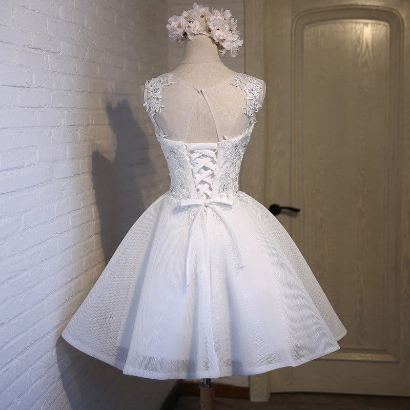 image-New Short Bridesmaid Dress White Tutu Skirt