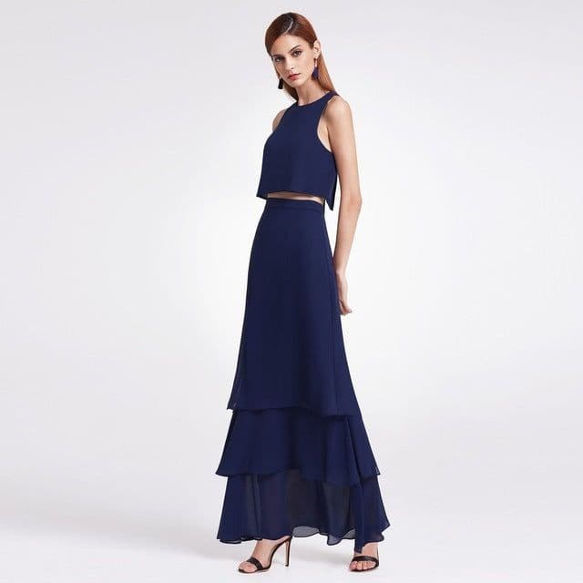 image-Chiffon Bridesmaid Dress Wedding Long Dress