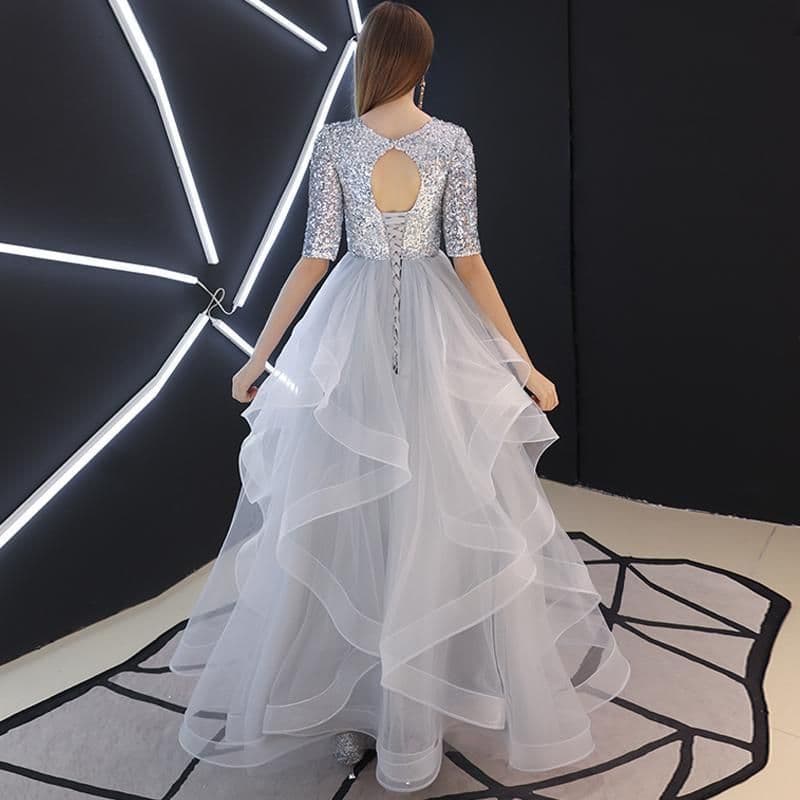 image-Evening Dress Skirt Women Fashion Banquet French Sequins Long Mori Series